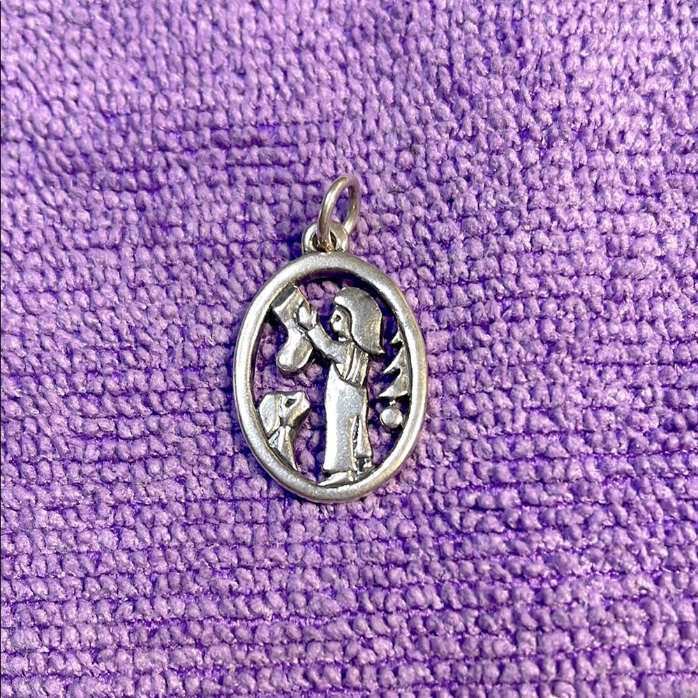 RARE RETIRED James Avery Girl Hanging Stocking with Christmas Tree and Dog Charm